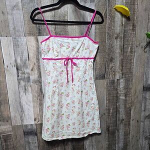 Pulse Vintage Y2K White Floral Mini Dress Cottagecore Fairy